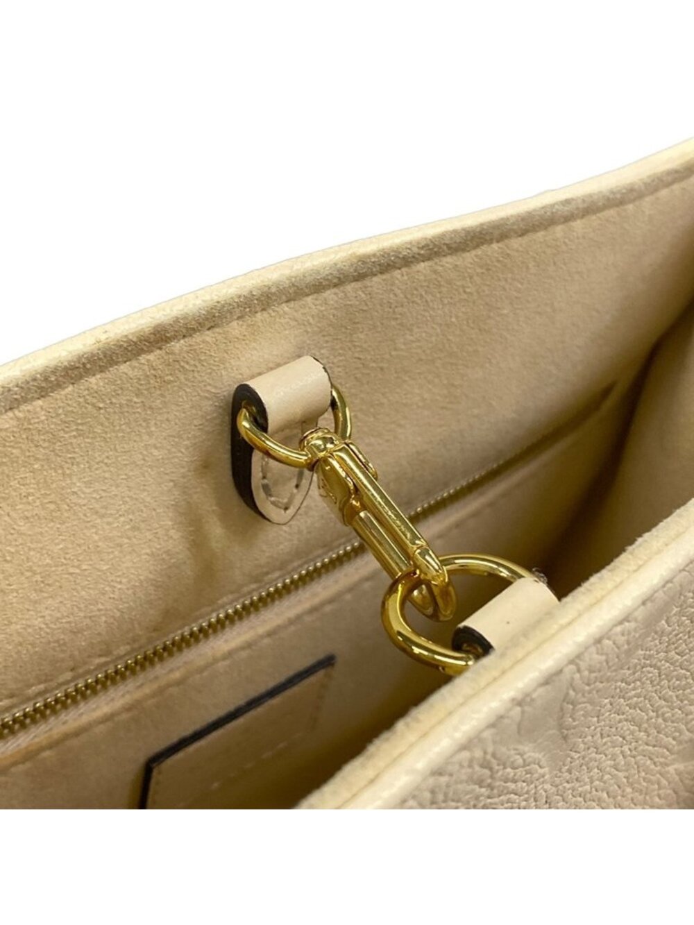 Louis Vuitton Tote Monogram Empreinte On The Go PM Cream Leather Cowhide - Picture 12 of 15